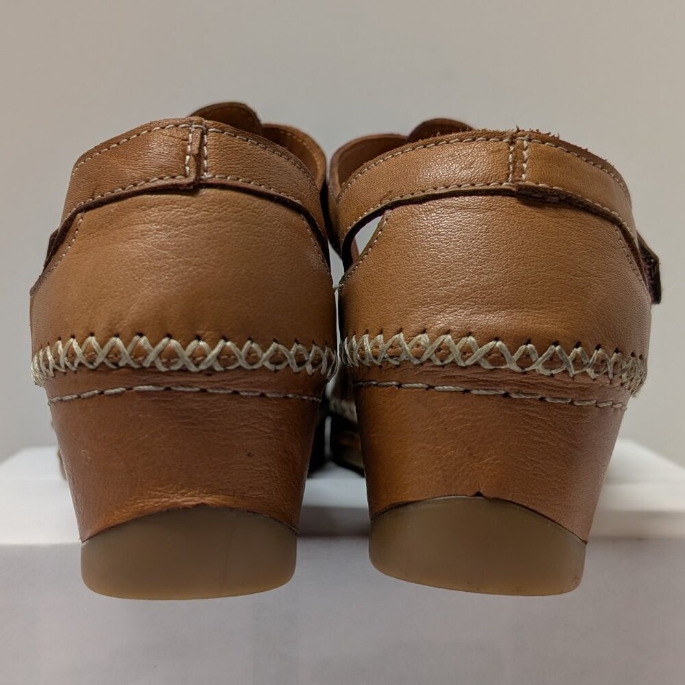 Spring Step Irin T-Strap Leather Wedge Sandals in Brown - Picture 10 of 15
